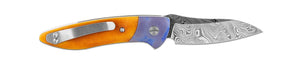 Glory Folder Semi-Custom #157 Vintage Paper Micarta - Titanium - Bjorkman's Twist Damasteel