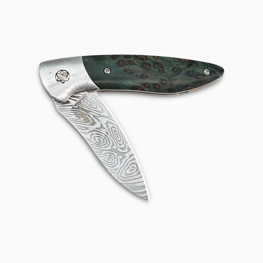 Glory Folder Semi-Custom #300 Hardwood - Dot Matrix Damascus - Heimskringla Damasteel