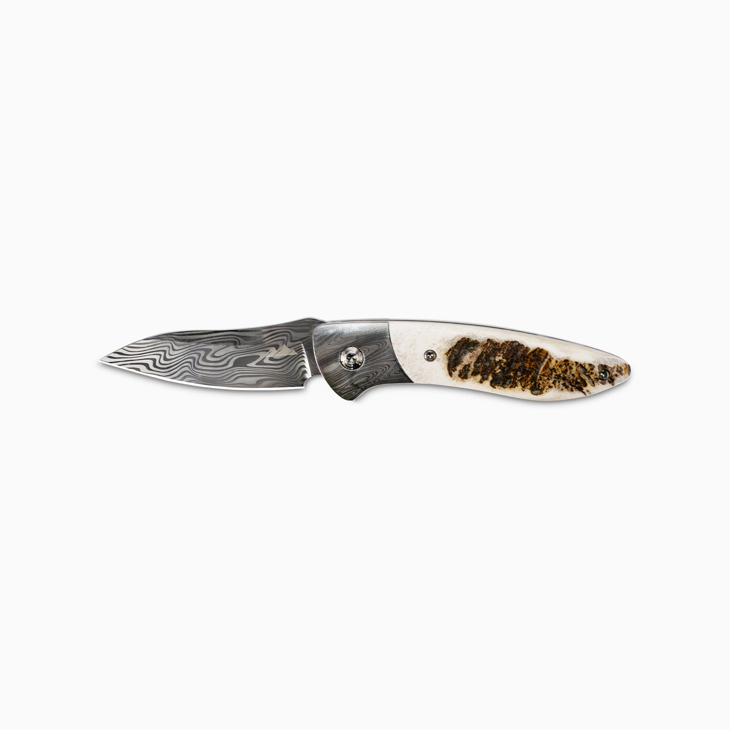 Glory Folder Semi-Custom #239 Elk Antler - Ladder Damascus - Thor Damasteel