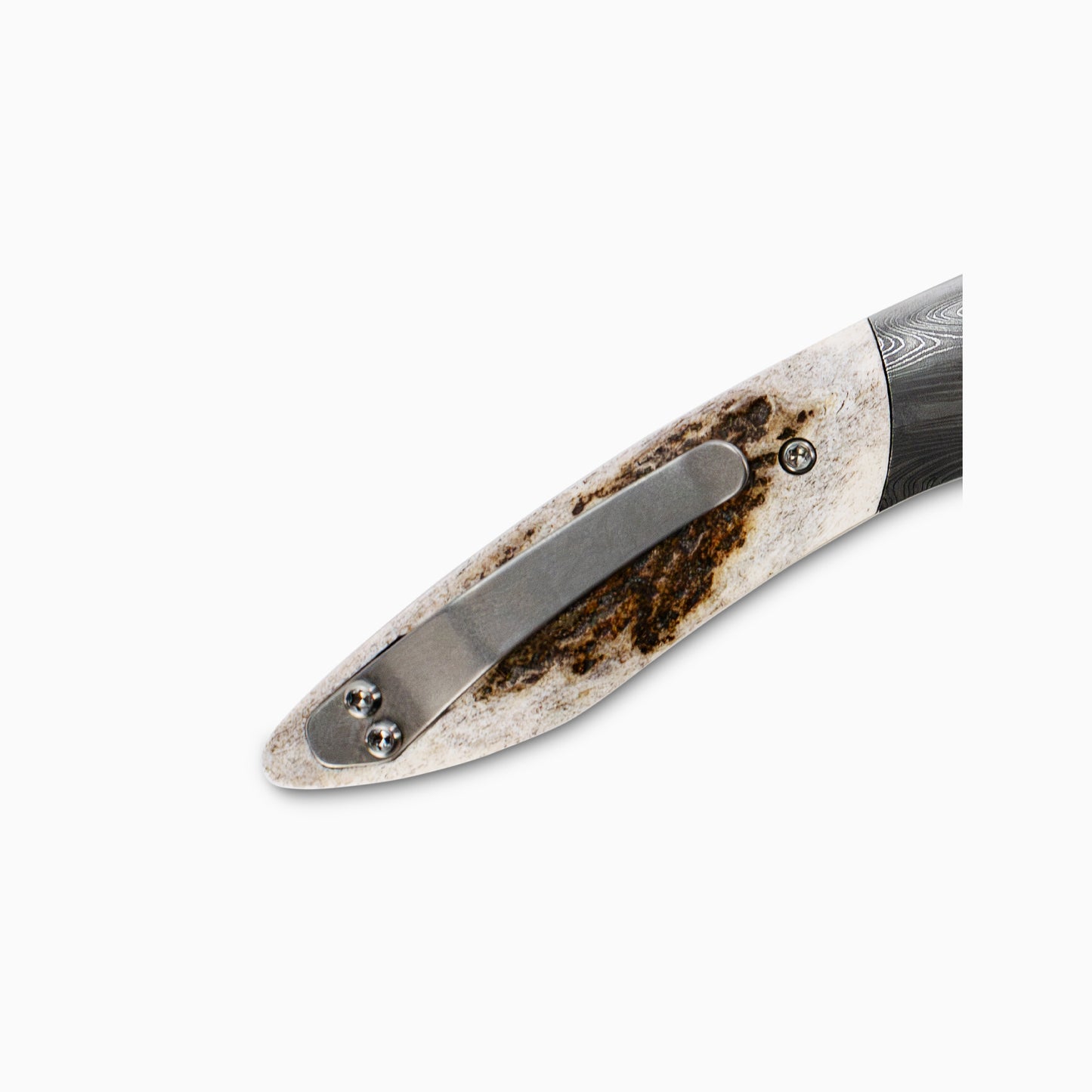 Glory Folder Semi-Custom #239 Elk Antler - Ladder Damascus - Thor Damasteel