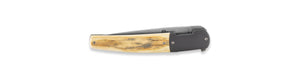 Brad Zinker - Custom 3.5" Damascus Swayfront Flipper Knife w/ Mammoth Ivory Scales