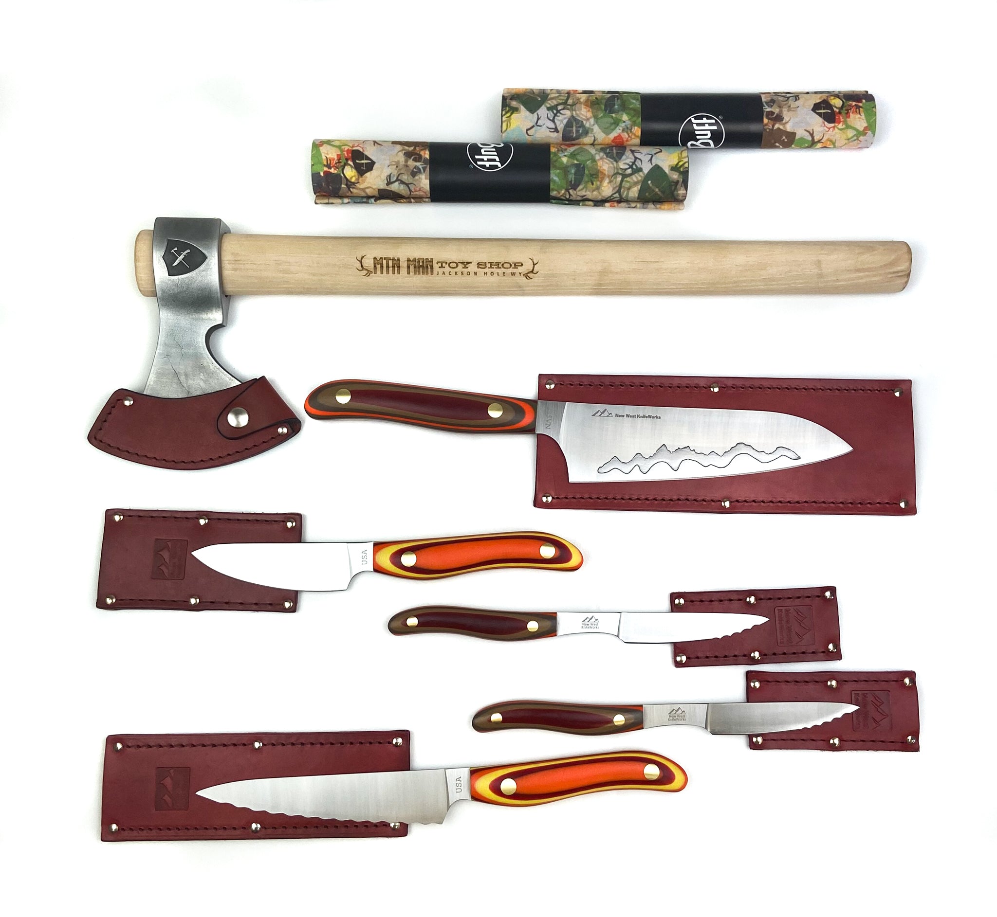 Arete Block & 7pc Knife Set. - New West KnifeWorks